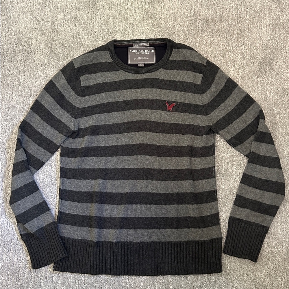 American Eagle Outfitters Gray Striped Sweater